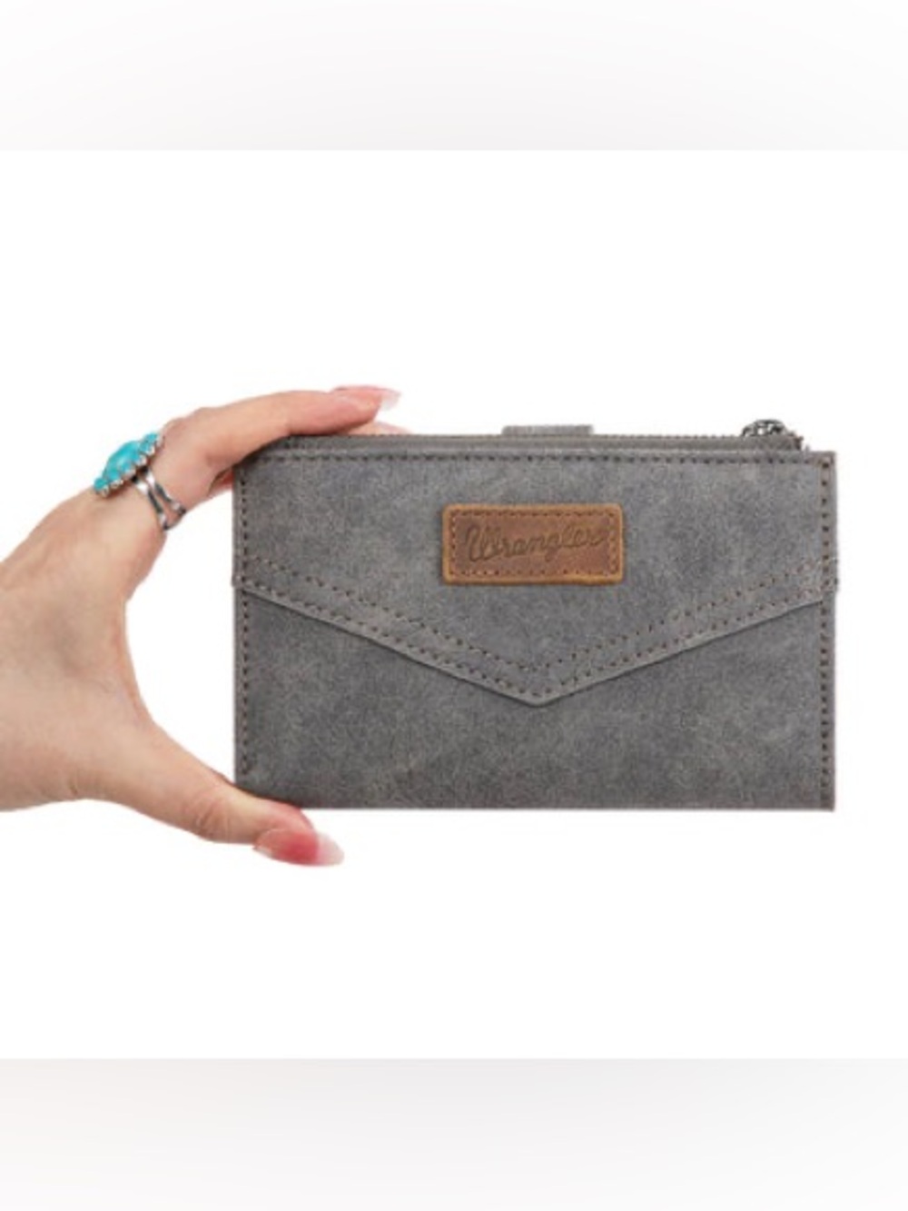 New Wrangler Card Holder Bi-Fold Wallet - Grey